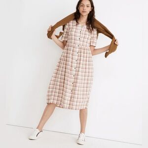Madewell Petite Plaid Pocket Shirt Dress